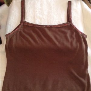 Spaghetti strap coffee top w/added sparkle